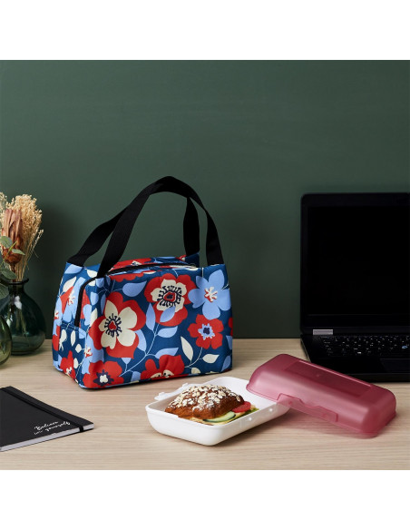 INTESI TORBA TERMICZNA NA LUNCH FLOWER           NIEBIESKO POMARAŃCZOWA