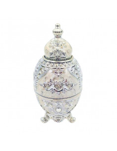 Jajo Fabergé białe srebrne...