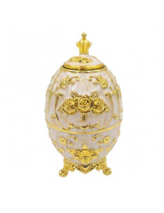 Jajo Fabergé białe srebrne...