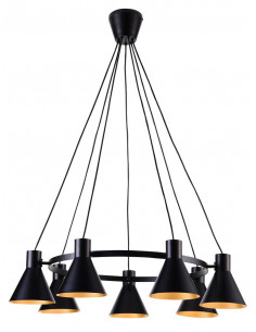 CANDELLUX MORE LAMPA WISZĄCA 7X40W E27 CZARNY MATOWY 37-71170