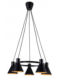 CANDELLUX MORE LAMPA WISZĄCA 5X40W E27 CZARNY MATOWY 35-71163