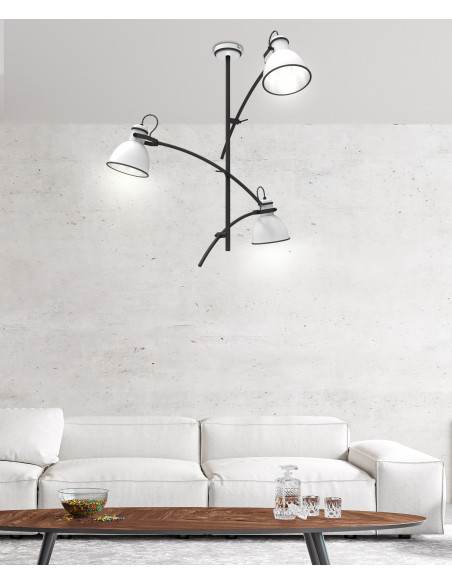CANDELLUX ZUMBA LAMPA WISZĄCA 3X60W E27 BIAŁY+CZARNY 33-72061