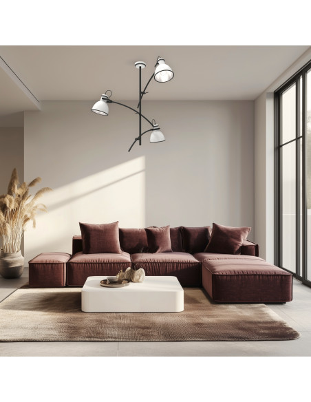 CANDELLUX ZUMBA LAMPA WISZĄCA 3X60W E27 BIAŁY+CZARNY 33-72061