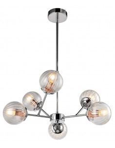 CANDELLUX BEST LAMPA WISZĄCA 6X40W E14 CHROM+MIEDŹ 36-67272