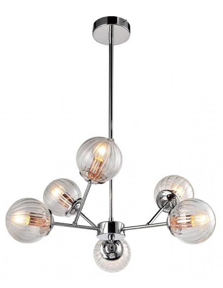CANDELLUX BEST LAMPA WISZĄCA 6X40W E14 CHROM+MIEDŹ 36-67272