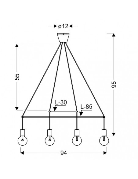 CANDELLUX ALTO LAMPA WISZĄCA 4X40W E27 BIAŁY MATOWY 34-70906
