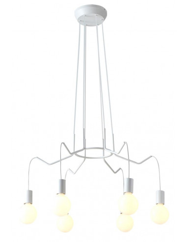 CANDELLUX BASSO LAMPA WISZĄCA 6X40W E27 BIAŁY MATOWY 36-71026