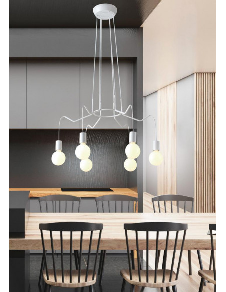 CANDELLUX BASSO LAMPA WISZĄCA 6X40W E27 BIAŁY MATOWY 36-71026