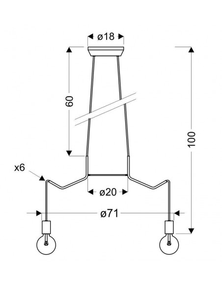 CANDELLUX BASSO LAMPA WISZĄCA 6X40W E27 BIAŁY MATOWY 36-71026