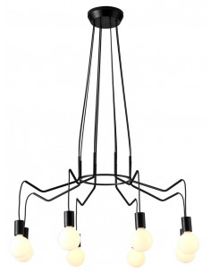 CANDELLUX BASSO LAMPA WISZĄCA 8X40W E27 CZARNY MATOWY 38-71057
