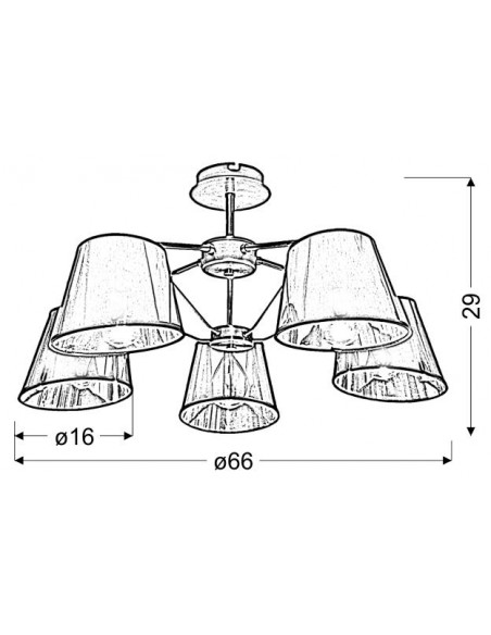 CANDELLUX CORTEZ LAMPA WISZĄCA 5X40W E14 PATYNA 35-54999