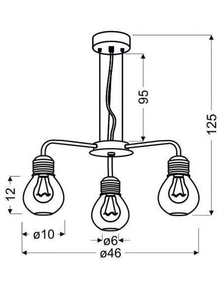 CANDELLUX GLIVA LAMPA WISZĄCA 3X60W E27 CHROM (BEZ ŻARÓWEK) 33-58539