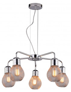 CANDELLUX GLIVA LAMPA WISZĄCA 5X60W E27 CHROM (BEZ ŻARÓWEK) 35-58669