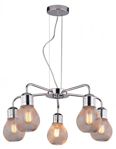 CANDELLUX GLIVA LAMPA WISZĄCA 5X60W E27 CHROM (BEZ ŻARÓWEK) 35-58669