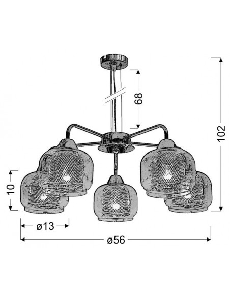 CANDELLUX RAY LAMPA WISZĄCA 5X40W E14 CHROM 35-67098