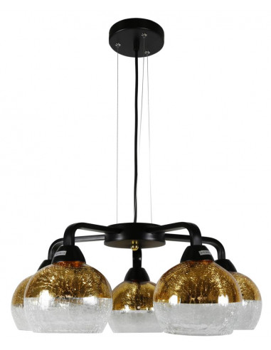 CANDELLUX CROMINA GOLD LAMPA WISZĄCA 5X60W E27 CZARNY 35-57266