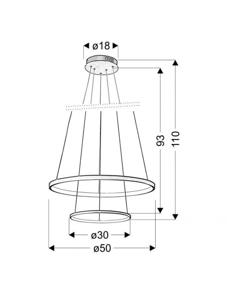 CANDELLUX LUNE LAMPA WISZĄCA 50 OKRĄGŁY PODWÓJNY 40W LED 4000K BIAŁY 32-64752