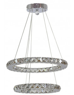 CANDELLUX LORDS LAMPA WISZĄCA 42 OKRĄGŁY PODWÓJNY 24W LED CHROM 31-32515
