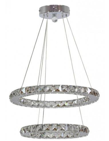 CANDELLUX LORDS LAMPA WISZĄCA 42 OKRĄGŁY PODWÓJNY 24W LED CHROM 31-32515