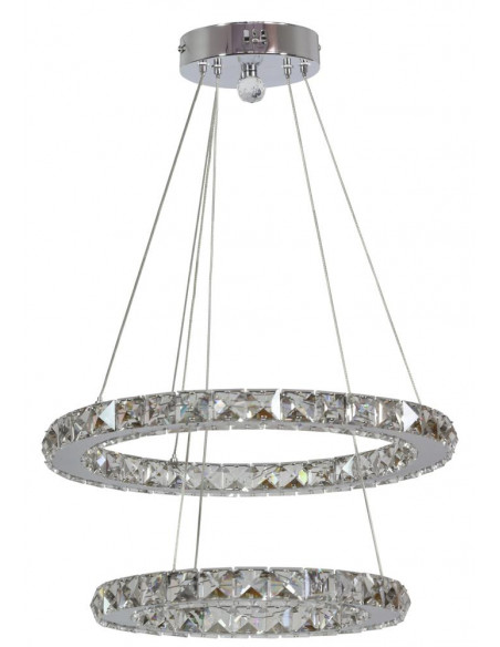 CANDELLUX LORDS LAMPA WISZĄCA 42 OKRĄGŁY PODWÓJNY 24W LED CHROM 31-32515