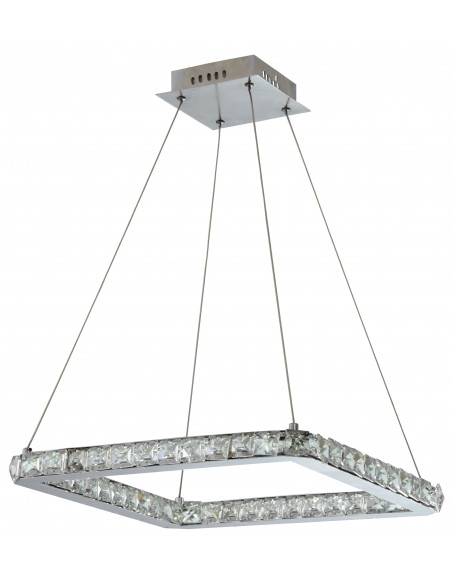 CANDELLUX LORDS LAMPA WISZĄCA KWADRAT 42X42 24W LED CHROM 31-34854