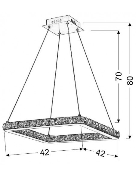 CANDELLUX LORDS LAMPA WISZĄCA KWADRAT 42X42 24W LED CHROM 31-34854