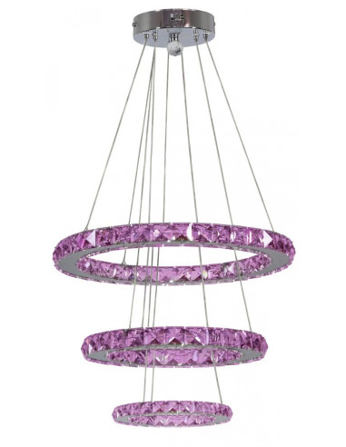CANDELLUX LORDS LAMPA WISZĄCA 50 OKRĄGŁY POTRÓJNY 48W LED RGB CHROM Z PILOTEM 33-63090