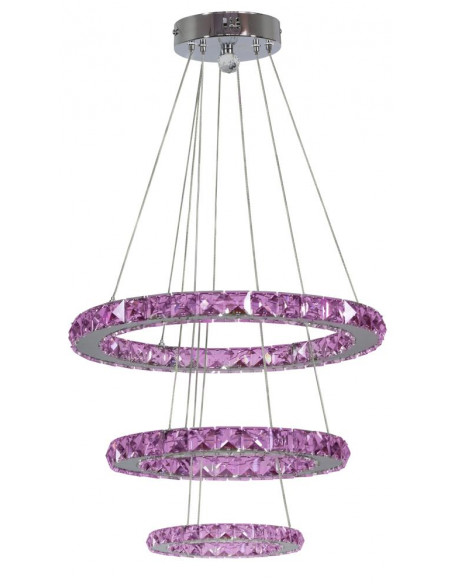 CANDELLUX LORDS LAMPA WISZĄCA 50 OKRĄGŁY POTRÓJNY 48W LED RGB CHROM Z PILOTEM 33-63090