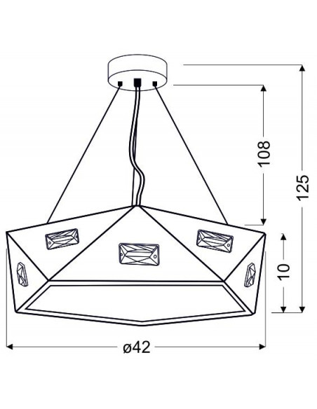 CANDELLUX NEMEZIS LAMPA WISZĄCA PIĘCIOKATNY 42 3X40W G9  Z ŻARÓWKĄ CZARNY 31-59130