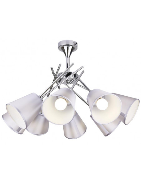 CANDELLUX VOX LAMPA WISZĄCA 8X40W E14 CHROM Z ABAŻUREM 38-70647