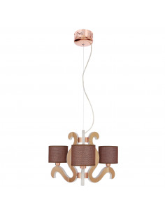 CANDELLUX AMBROSIA 3 LAMPA WISZĄCA 3X40W E14 + 18,4W LED MIEDZIANY 33-33888