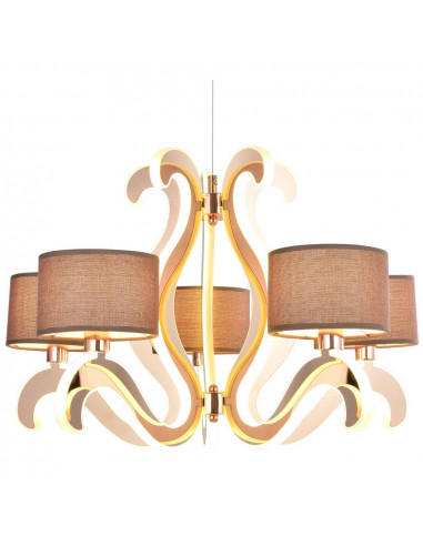 CANDELLUX AMBROSIA 3 LAMPA WISZĄCA 5X40W E14 + 43,4W LED MIEDZIANY 35-33918