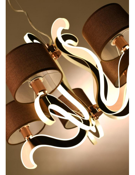 CANDELLUX AMBROSIA 3 LAMPA WISZĄCA 5X40W E14 + 43,4W LED MIEDZIANY 35-33918