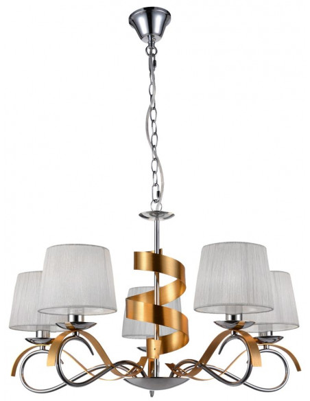 CANDELLUX DENIS LAMPA WISZĄCA 5X40W E14 CHROM/ZŁOTY 35-23445