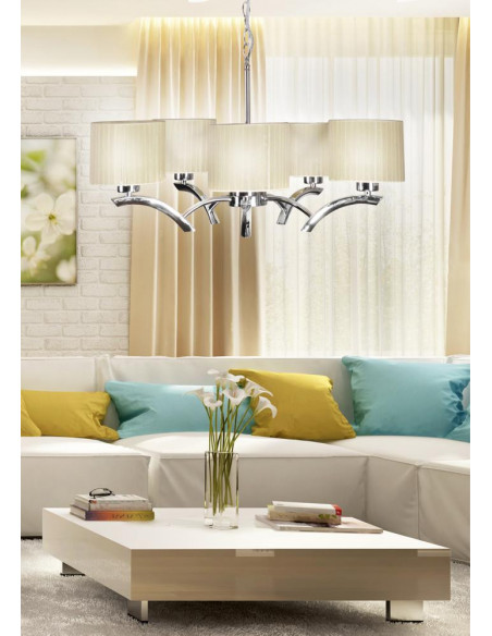 CANDELLUX DRAGA LAMPA WISZĄCA 5X60W E27 KREMOWY 35-04222