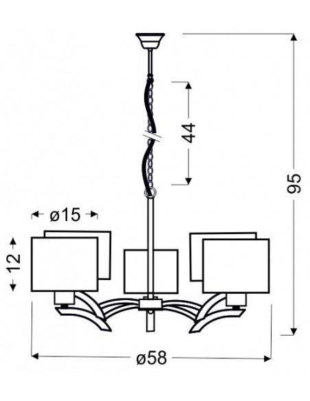 CANDELLUX DRAGA LAMPA WISZĄCA 5X60W E27 KREMOWY 35-04222