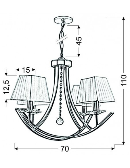 CANDELLUX VALENCIA LAMPA WISZĄCA 4X40W E14 PATYNA 70X110 34-84555
