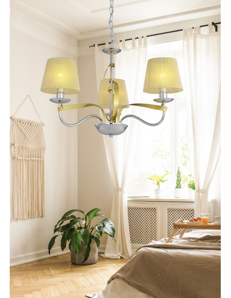 CANDELLUX DIVA LAMPA WISZĄCA 3X40W E14 CHROM/ZŁOTY 33-55057