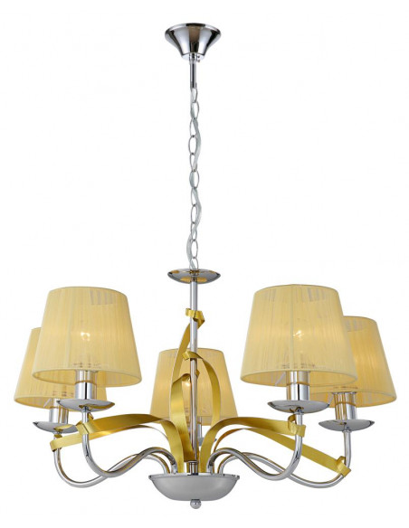 CANDELLUX DIVA LAMPA WISZĄCA 5X40W E14 CHROM/ZŁOTY 35-55064