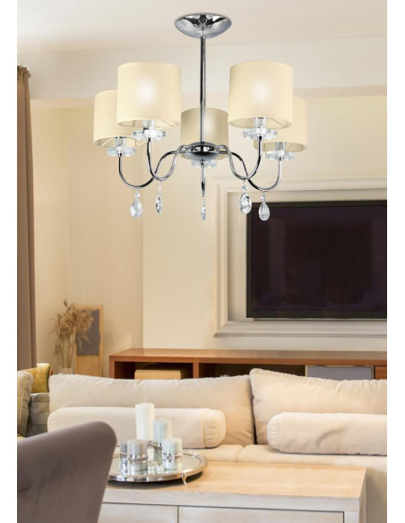 CANDELLUX ESTERA LAMPA WISZĄCA 5X40W E14 CHROM 35-11671