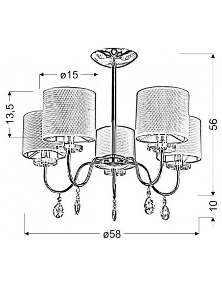 CANDELLUX ESTERA LAMPA WISZĄCA 5X40W E14 CHROM 35-11671