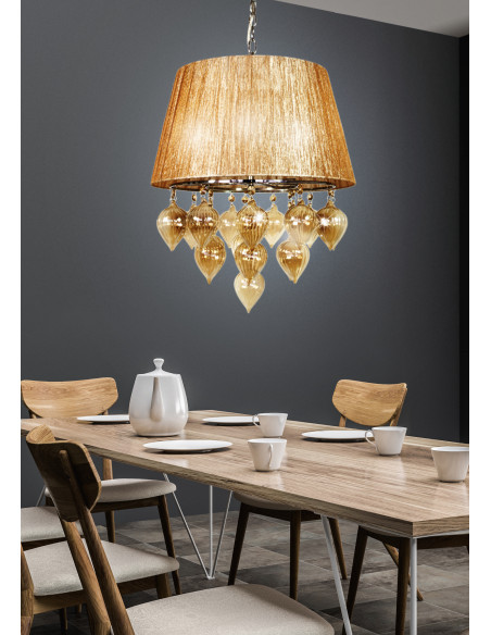 CANDELLUX ELISSA LAMPA WISZĄCA 3X40W E14 SZARO BEŻOWY 33-04567