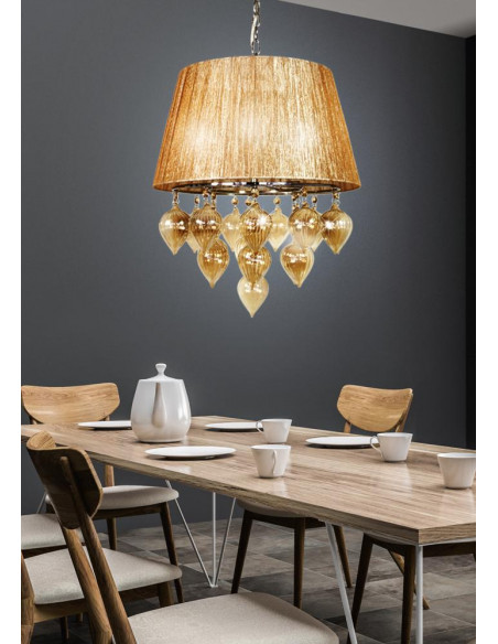 CANDELLUX ELISSA LAMPA WISZĄCA 3X40W E14 SZARO BEŻOWY 33-04567
