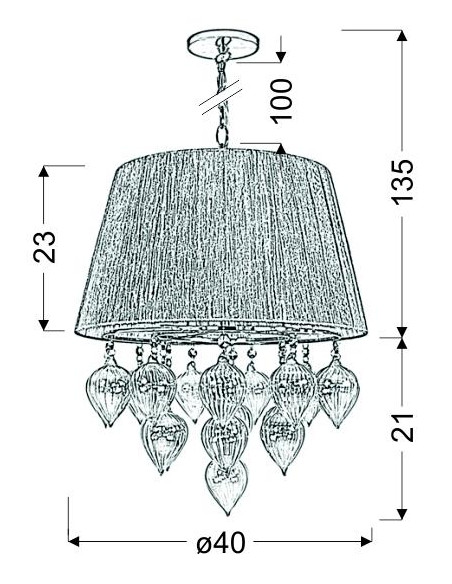 CANDELLUX ELISSA LAMPA WISZĄCA 3X40W E14 SZARO BEŻOWY 33-04567