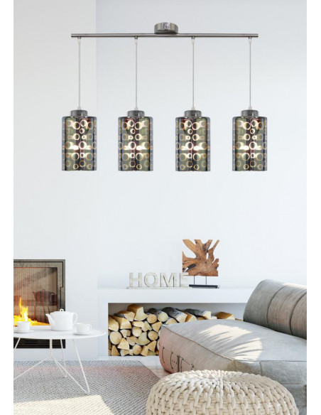 CANDELLUX NOCTURNO LAMPA WISZĄCA 4X40W E27 CHROM 34-57723