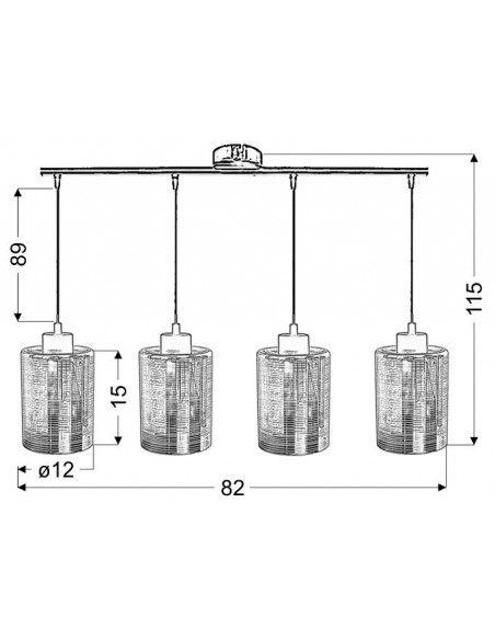 CANDELLUX NOCTURNO LAMPA WISZĄCA 4X40W E27 CHROM 34-57723