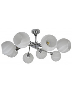 CANDELLUX RAUL LAMPA WISZĄCA 8X40W E14 CHROM KLOSZ BIAŁY 38-72290