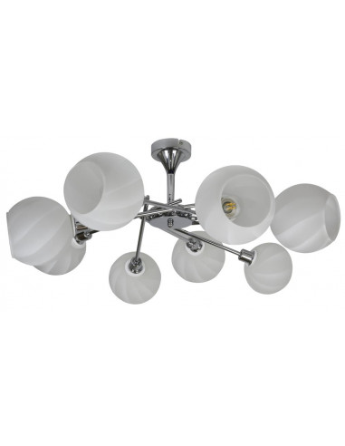 CANDELLUX RAUL LAMPA WISZĄCA 8X40W E14 CHROM KLOSZ BIAŁY 38-72290