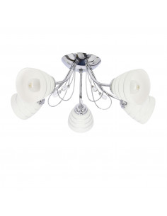CANDELLUX SIMPLI LAMPA WISZĄCA 5*40W E27  CHROM  Z KRYSZTAŁKIEM+KLOSZ Z PASKIEM 35-63854