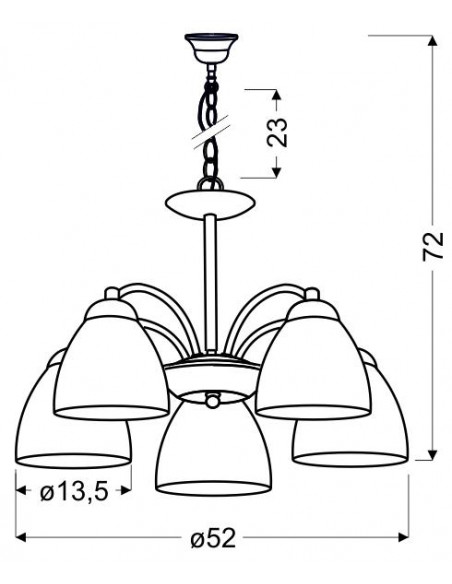 CANDELLUX ULI LAMPA WISZĄCA 5X60W E27 SATYNA 35-66169